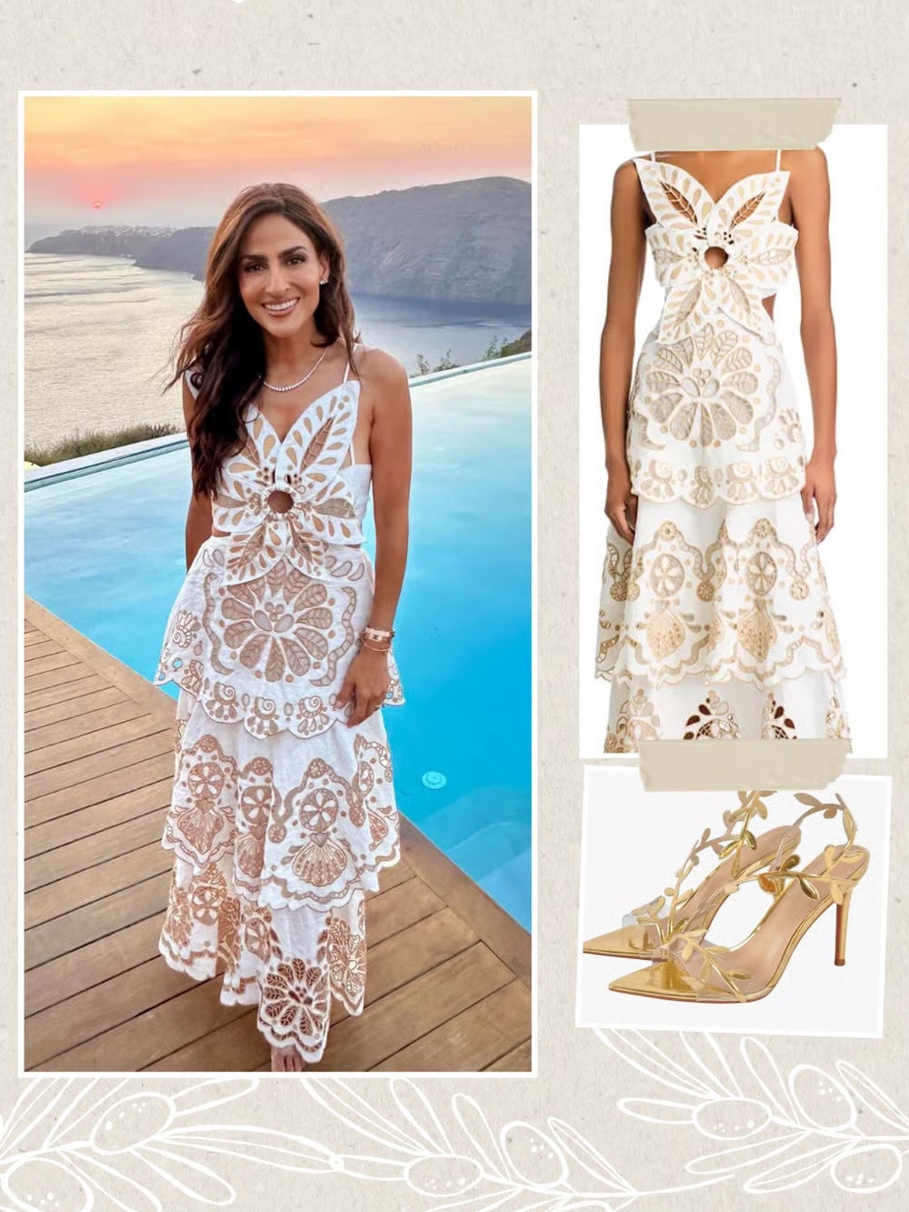Farm Rio Off-White Flower Richelieu Midi Dress - Picture 8 of 16